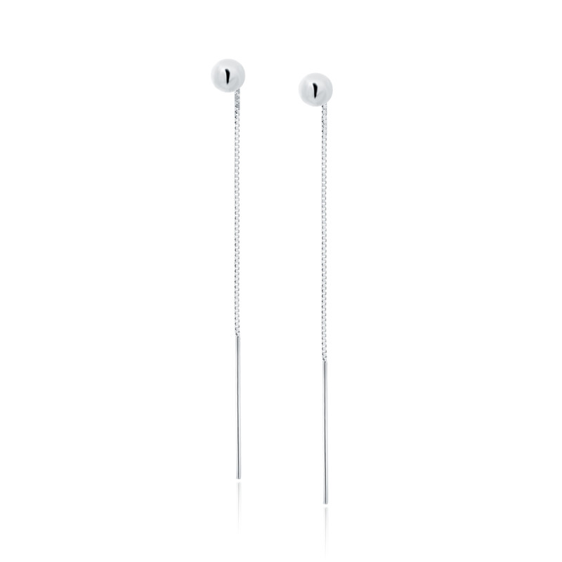 Kolczyki srebrne przeciągane kulki