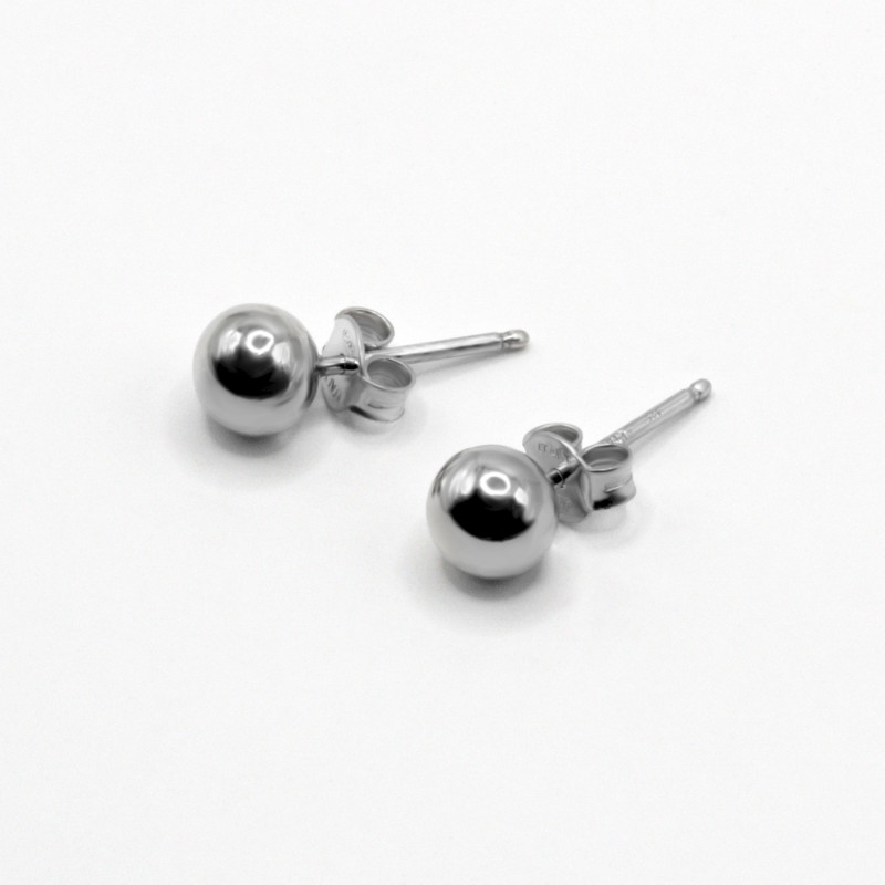 Kolczyki srebrne kulki 6 mm