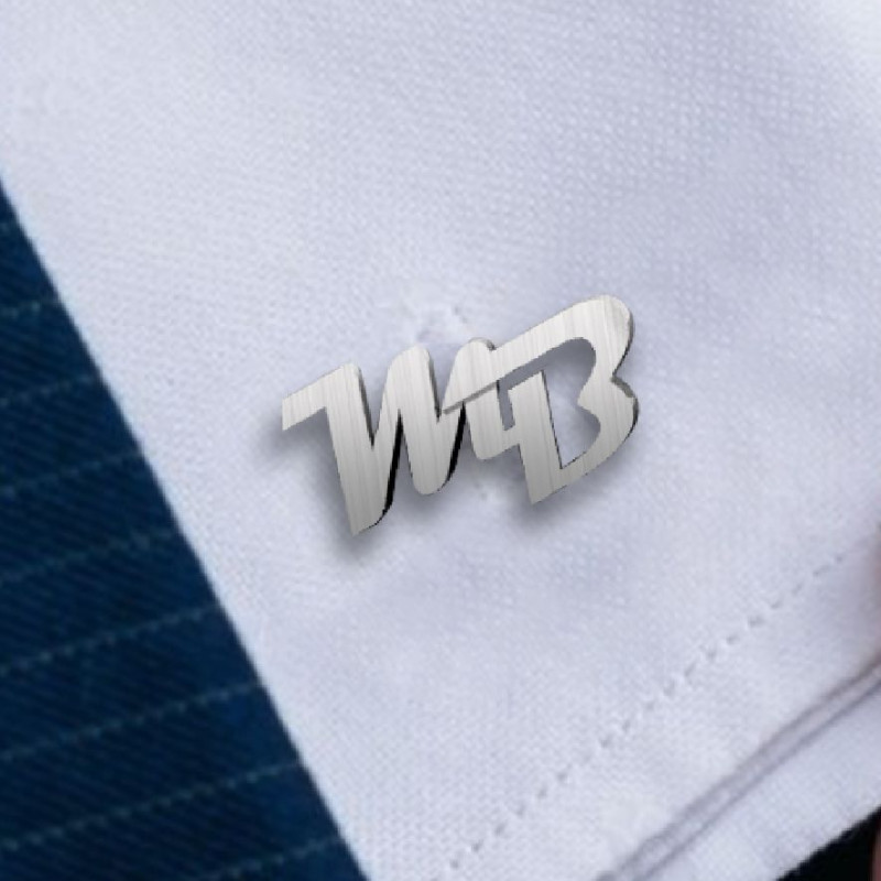 Spinki mankietowe srebrne z monogramem – personalizowane, klasyczne