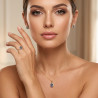 Pierścionek złoty owalny z cyrkonią mystic topaz